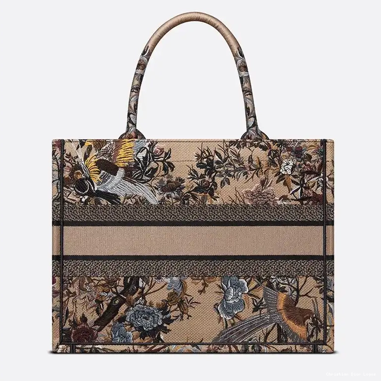 Cheap Tote Dior Canvas Beige Motif d'Hiver Jardin Book 0515 Luxury